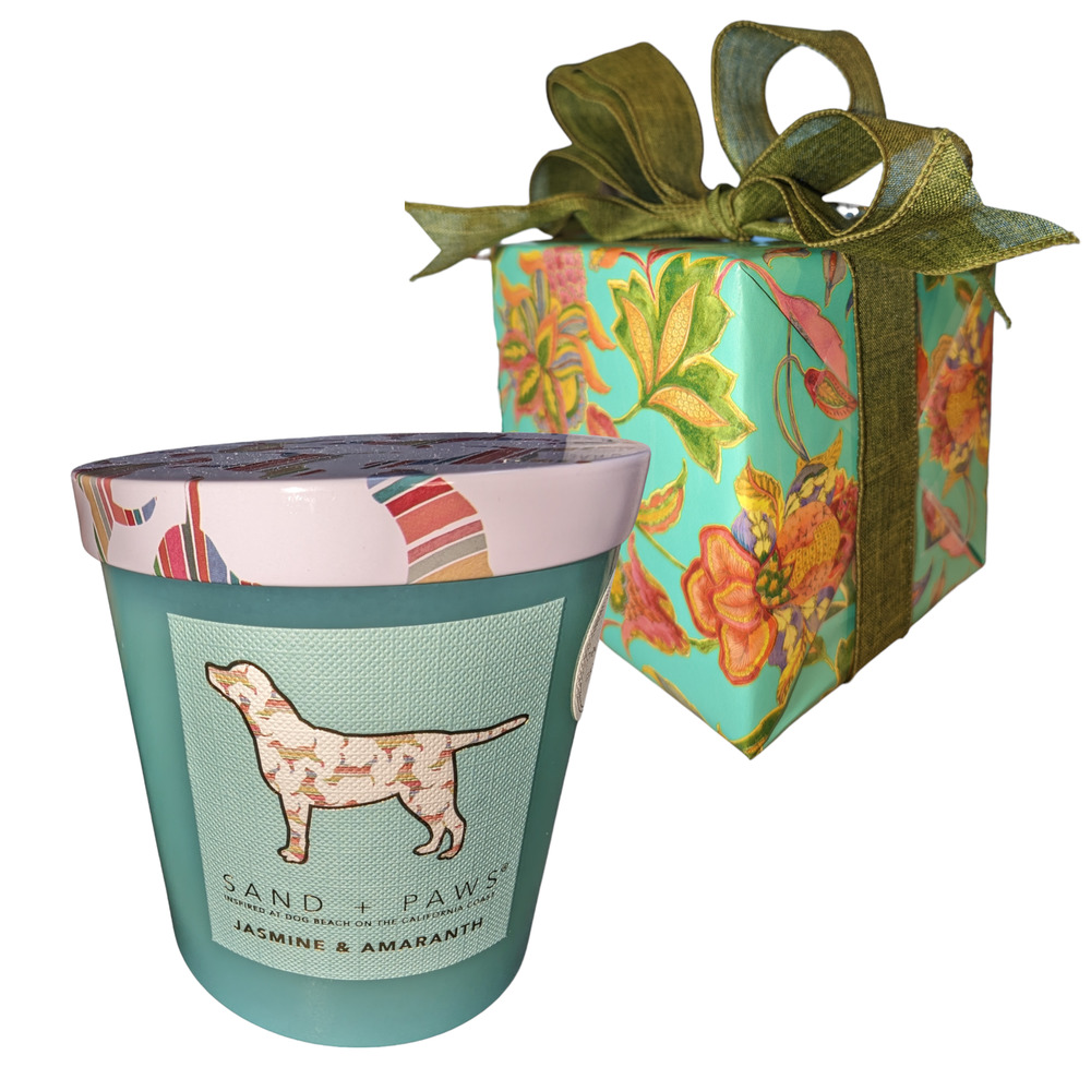 Sand + Paws Pointer Dog Candle - Gift wrapped!